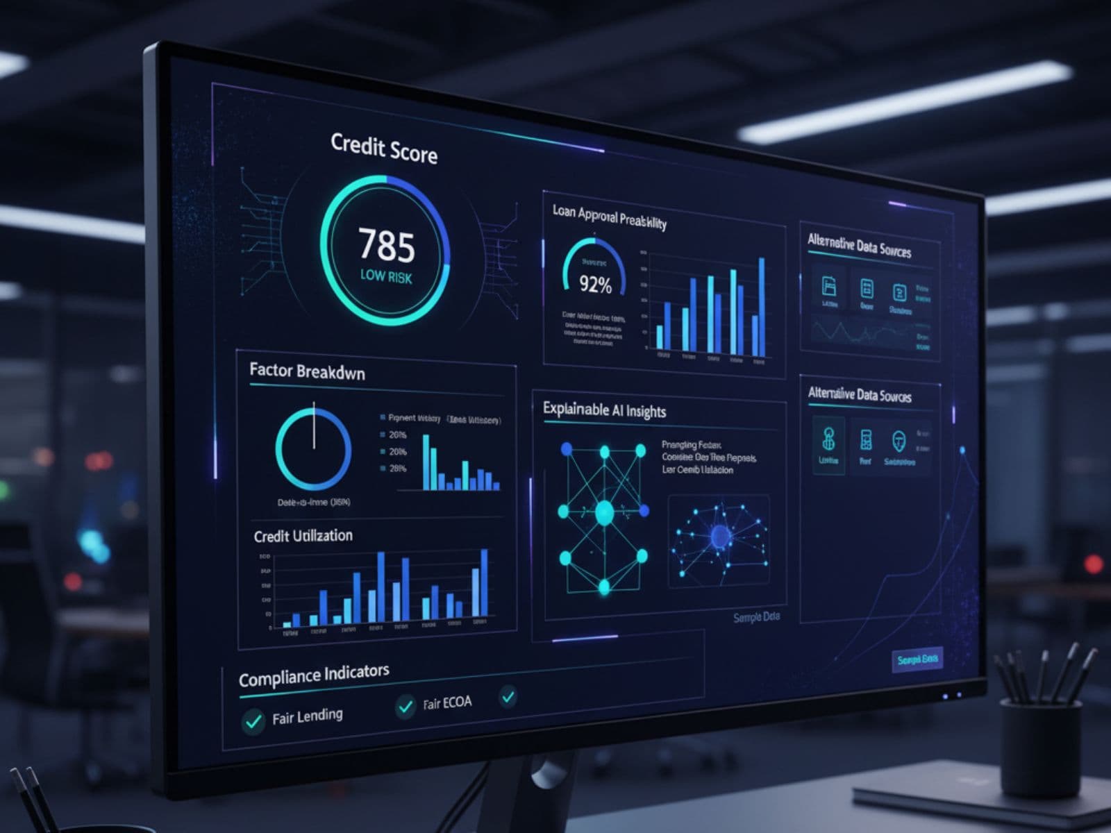 AI-powered credit scoring and risk assessment interface
