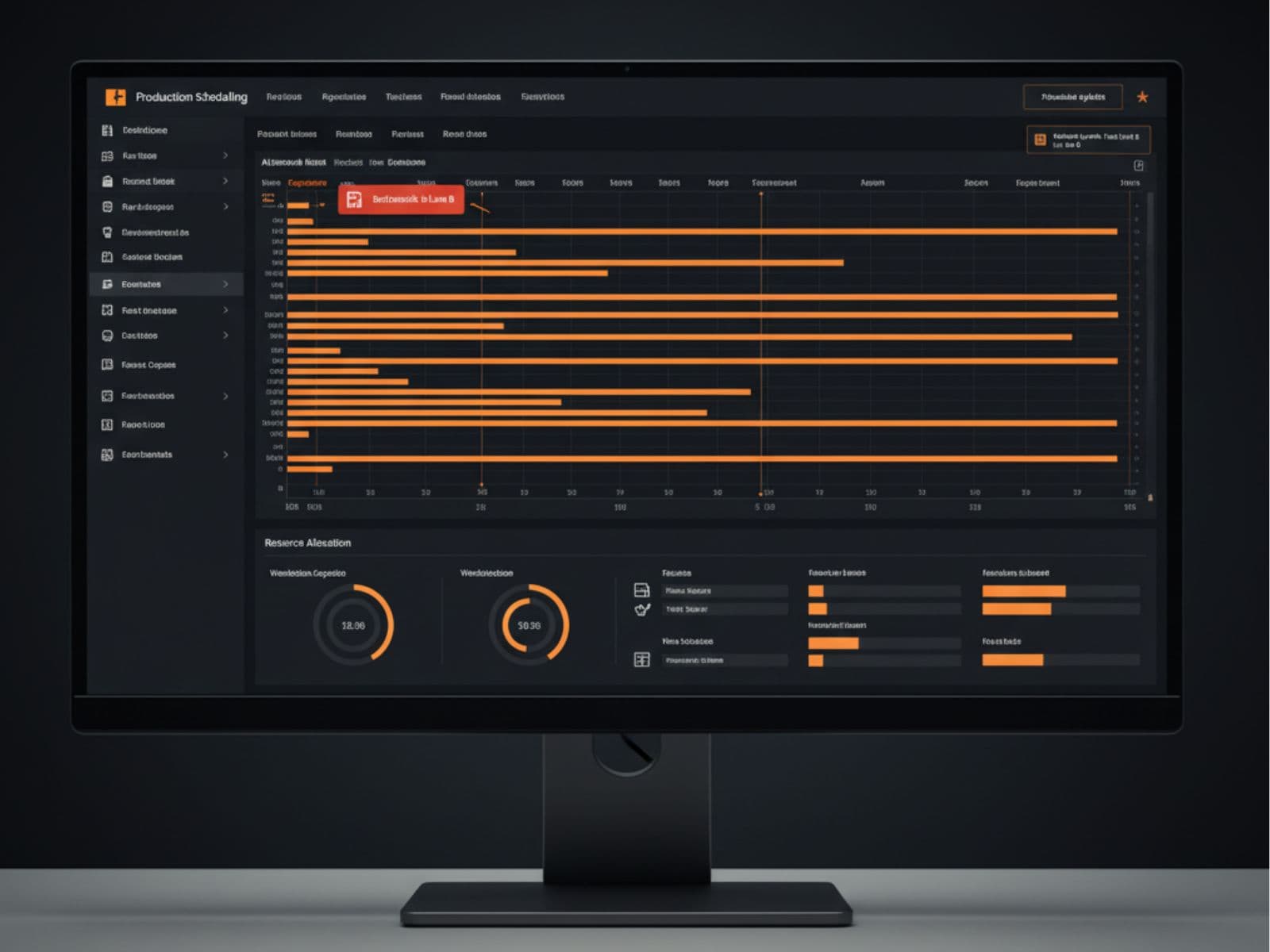 AI-optimized production schedule with resource allocation