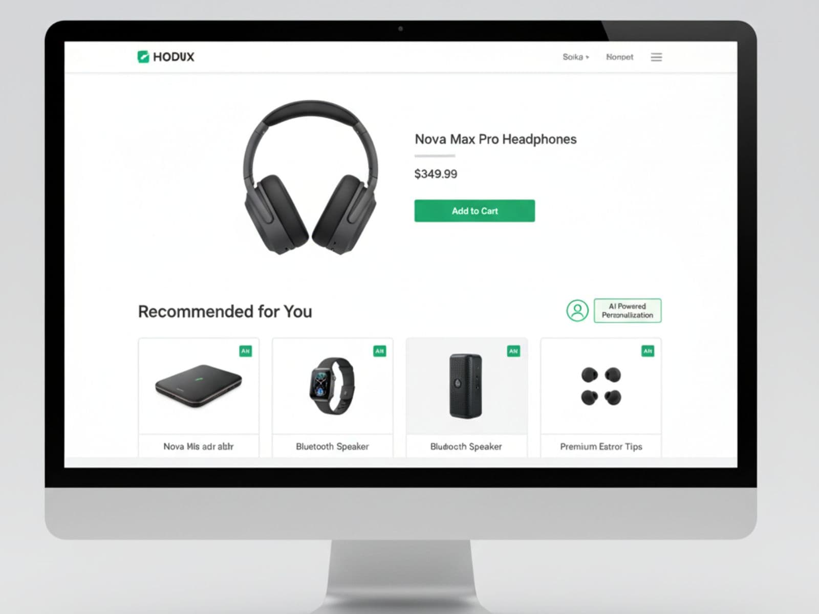 E-commerce product page with AI-powered personalized recommendations