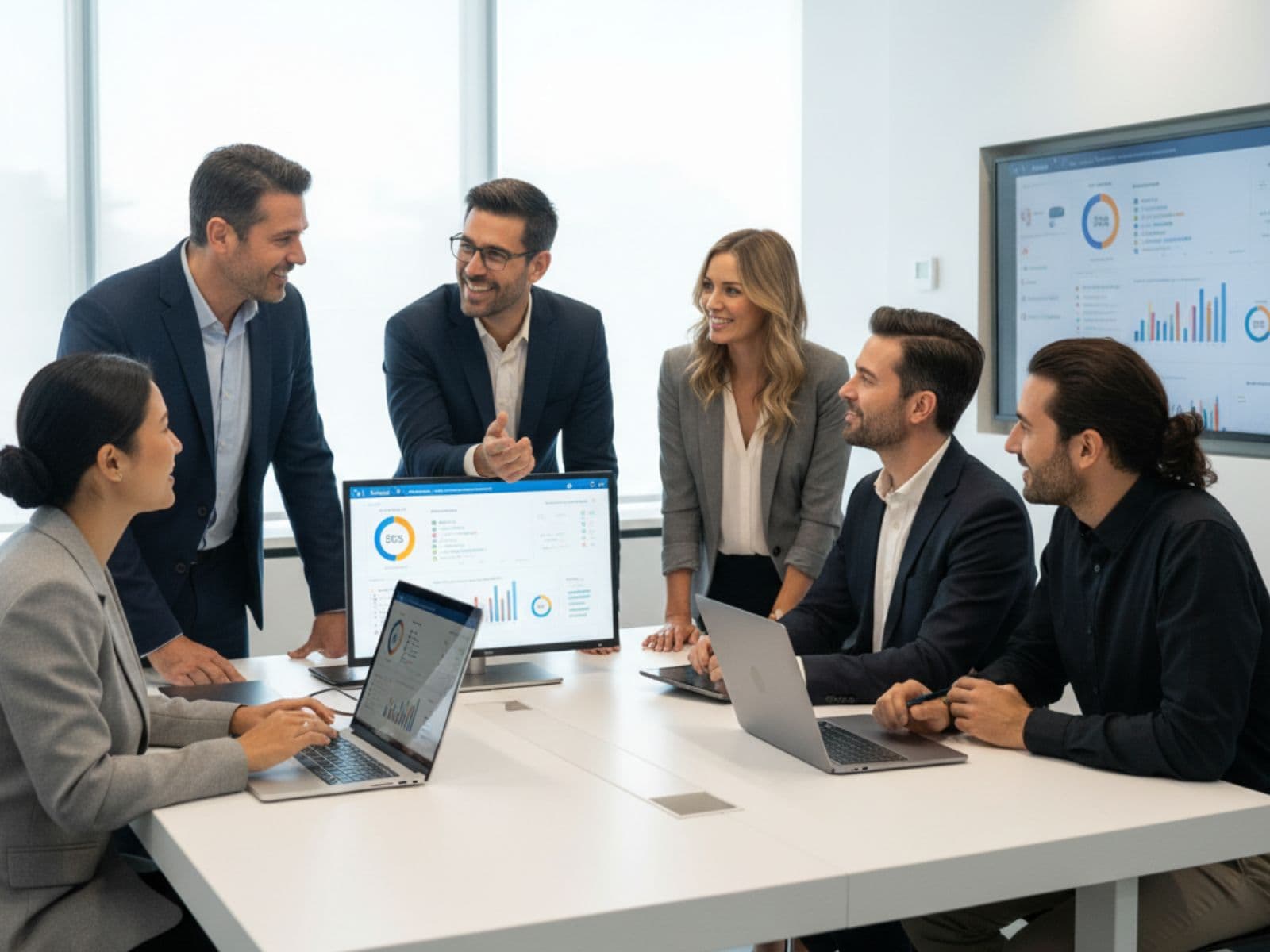 Diverse team collaborating on retail AI solutions