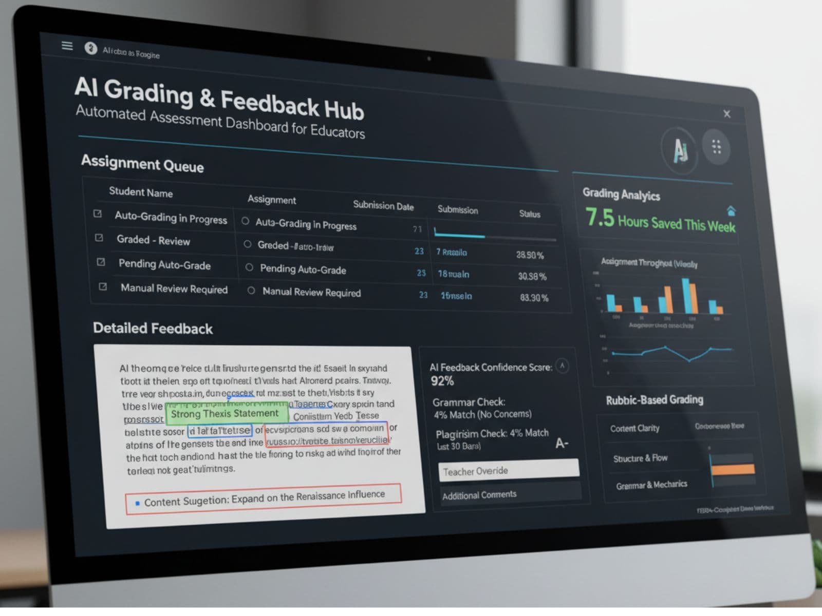 AI-powered automated grading and assessment dashboard