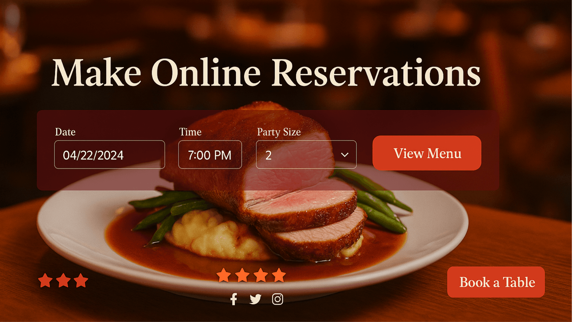 Hospitality & Restaurant Suite Website Mockup